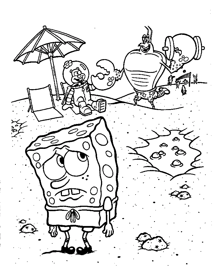 Plansa de colorat cu Spongebob 76 93